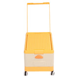 Rolling Toy Storage Bin Toy Storage Organizer Bin with Lid Wheels Children Building Blocks Organizer Orange