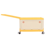 Rolling Toy Storage Bin Toy Storage Organizer Bin with Lid Wheels Children Building Blocks Organizer Orange