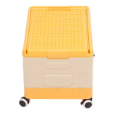 Rolling Toy Storage Bin Toy Storage Organizer Bin with Lid Wheels Children Building Blocks Organizer Orange