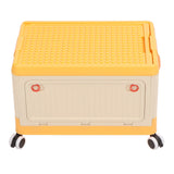 Rolling Toy Storage Bin Toy Storage Organizer Bin with Lid Wheels Children Building Blocks Organizer Orange