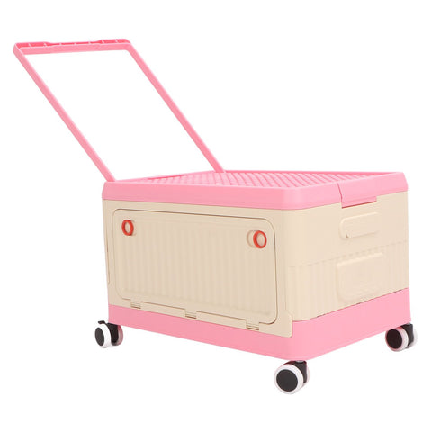 Rolling Toy Storage Bin Toy Storage Organizer Bin with Lid Wheels Children Building Blocks Organizer Pink In Australia - Darrahopens