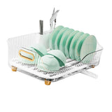 Dish Drying Rack Multipurpose Large Capacity Detachable Space Saving Drain Holes Sink Drying Rack for Kitchen Counter