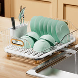 Dish Drying Rack Multipurpose Large Capacity Detachable Space Saving Drain Holes Sink Drying Rack for Kitchen Counter