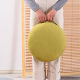 Floor Pillow 20cm Thickness Cotton Fabric Soft Comfortable Detachable Round Floor Cushion for Home Indoor Grass Green Diameter 36cm (Adult Style)