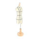 Miniature Dress Form with Stand Wood Base Sewing Mannequin Body Clothing Display Model for Dressmaking and Teaching 1/3 Size