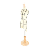 Miniature Dress Form with Stand Wood Base Sewing Mannequin Body Clothing Display Model for Dressmaking and Teaching 1/3 Size