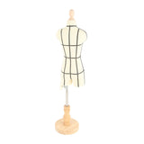 Miniature Dress Form with Stand Wood Base Sewing Mannequin Body Clothing Display Model for Dressmaking and Teaching 1/3 Size