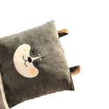 Integrated Lumbar Support Seat Cushion Super Soft High Comfort Lumbar Pillow Cushion Back Support Seat Cushion Grey