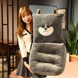 Integrated Lumbar Support Seat Cushion Super Soft High Comfort Lumbar Pillow Cushion Back Support Seat Cushion Grey