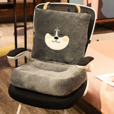 Integrated Lumbar Support Seat Cushion Super Soft High Comfort Lumbar Pillow Cushion Back Support Seat Cushion Grey