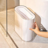 Slim Trash Can PET Wastebasket Double Layer Small Open Top Garbage Container Bin with Transparent Housing for Bathroom Bedroom Kitchen