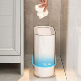 Slim Trash Can PET Wastebasket Double Layer Small Open Top Garbage Container Bin with Transparent Housing for Bathroom Bedroom Kitchen