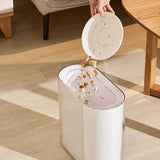 Slim Trash Can PET Wastebasket Double Layer Small Open Top Garbage Container Bin with Transparent Housing for Bathroom Bedroom Kitchen