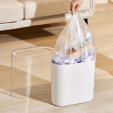 Slim Trash Can PET Wastebasket Double Layer Small Open Top Garbage Container Bin with Transparent Housing for Bathroom Bedroom Kitchen