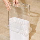 Slim Trash Can PET Wastebasket Double Layer Small Open Top Garbage Container Bin with Transparent Housing for Bathroom Bedroom Kitchen