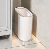 Slim Trash Can PET Wastebasket Double Layer Small Open Top Garbage Container Bin with Transparent Housing for Bathroom Bedroom Kitchen