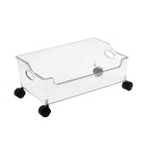 Book Organizer with Wheels Portable Rolling Book Box Standing Magazine Storage Bookcase Wheeled Arrangement Can