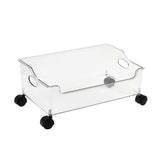 Book Organizer with Wheels Portable Rolling Book Box Standing Magazine Storage Bookcase Wheeled Arrangement Can