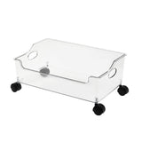 Book Organizer with Wheels Portable Rolling Book Box Standing Magazine Storage Bookcase Wheeled Arrangement Can