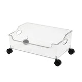 Book Organizer with Wheels Portable Rolling Book Box Standing Magazine Storage Bookcase Wheeled Arrangement Can