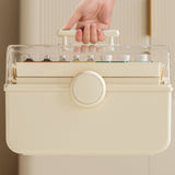 Medicine Storage Box Plastic Multi Layer Portable Aid Kit Container Family Emergency Kit Organizer with Top Handle for Home