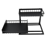 Under Sink Organizer Detachable Double Layer Metal Pull Out Cabinet Organizer Slide Out Sink Shelf for Kitchen Bathroom Cabinet