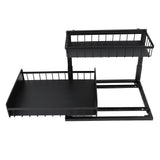 Under Sink Organizer Detachable Double Layer Metal Pull Out Cabinet Organizer Slide Out Sink Shelf for Kitchen Bathroom Cabinet