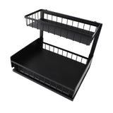 Under Sink Organizer Detachable Double Layer Metal Pull Out Cabinet Organizer Slide Out Sink Shelf for Kitchen Bathroom Cabinet