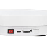 360 Degree Rotating Display Stand Speed and Direction Adjustable USB Powered 22cm Electric Rotating Turntable with Colorful Light White