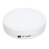 360 Degree Rotating Display Stand Speed and Direction Adjustable USB Powered 22cm Electric Rotating Turntable with Colorful Light White