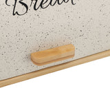 Bread Box Wooden Iron Roll Top Flat Sided Bread Storage Container with 3pcs Storage Jars for Kitchen Countertop White In Australia - Darrahopens