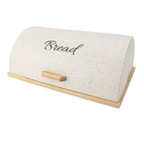 Bread Box Wooden Iron Roll Top Flat Sided Bread Storage Container with 3pcs Storage Jars for Kitchen Countertop White