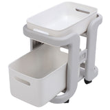 Rolling Utility Cart Multipurpose Large Capacity Drawer Design 2 Tier Mobile Utility Cart for Kitchen Office