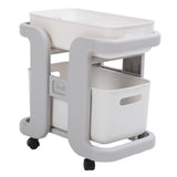 Rolling Utility Cart Multipurpose Large Capacity Drawer Design 2 Tier Mobile Utility Cart for Kitchen Office