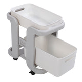 Rolling Utility Cart Multipurpose Large Capacity Drawer Design 2 Tier Mobile Utility Cart for Kitchen Office