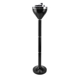 Standing Ashtray Iron Creative Self Cleaning Detachable Floor Standing Ash Tray with Lid for Restaurant KTV Bar Hotel Black