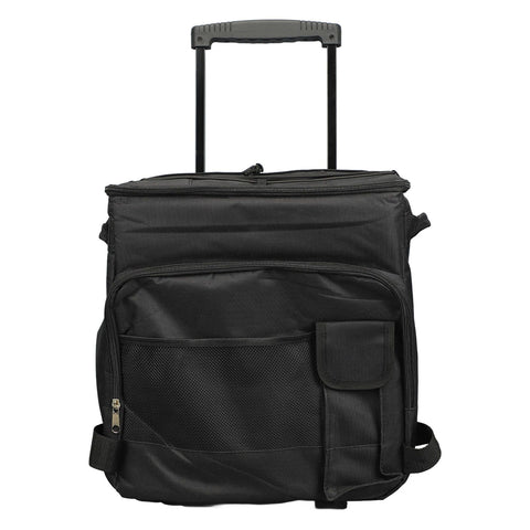 43L Rolling Cooler Bag Professional Waterproof Oxford Cloth Leakproof Insulated Food Storage Bag for Camping Outdoor Picnic Black