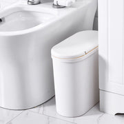Narrow Garbage Can Space Saving Stylish Plastic Slim Waste Bin with Press Open Lid for Kitchen Bathroom Living Room