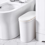 Narrow Garbage Can Space Saving Stylish Plastic Slim Waste Bin with Press Open Lid for Kitchen Bathroom Living Room