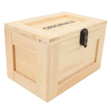 Desktop Wooden Storage Box Multifunctional Wood Container Box with Lock and Keys for Sundries Stationery Original Wood Color