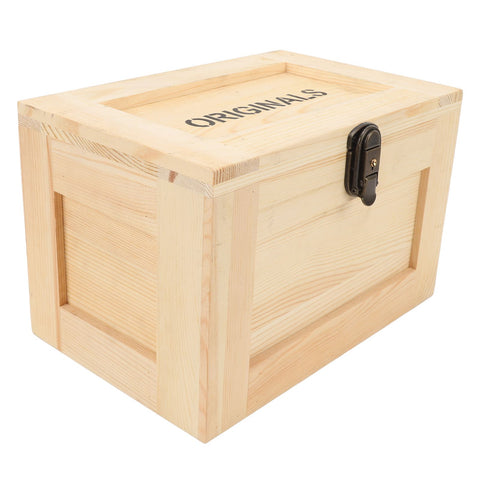 Desktop Wooden Storage Box Multifunctional Wood Container Box with Lock and Keys for Sundries Stationery Original Wood Color