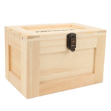 Desktop Wooden Storage Box Multifunctional Wood Container Box with Lock and Keys for Sundries Stationery Original Wood Color