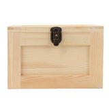 Desktop Wooden Storage Box Multifunctional Wood Container Box with Lock and Keys for Sundries Stationery Original Wood Color
