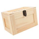 Desktop Wooden Storage Box Multifunctional Wood Container Box with Lock and Keys for Sundries Stationery Original Wood Color