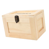 Desktop Wooden Storage Box Multifunctional Wood Container Box with Lock and Keys for Sundries Stationery Original Wood Color