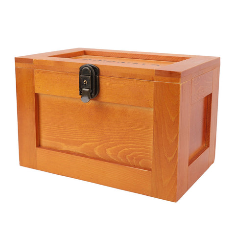 Desktop Wooden Storage Box Multifunctional Wood Container Box with Lock and Keys for Sundries Stationery Baked Color In Australia - Darrahopens