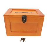 Desktop Wooden Storage Box Multifunctional Wood Container Box with Lock and Keys for Sundries Stationery Baked Color