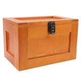 Desktop Wooden Storage Box Multifunctional Wood Container Box with Lock and Keys for Sundries Stationery Baked Color