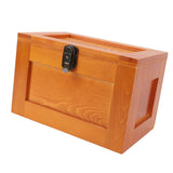 Desktop Wooden Storage Box Multifunctional Wood Container Box with Lock and Keys for Sundries Stationery Baked Color