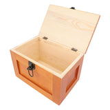 Desktop Wooden Storage Box Multifunctional Wood Container Box with Lock and Keys for Sundries Stationery Baked Color